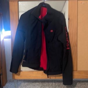 Black and pink cinch zip up jacket